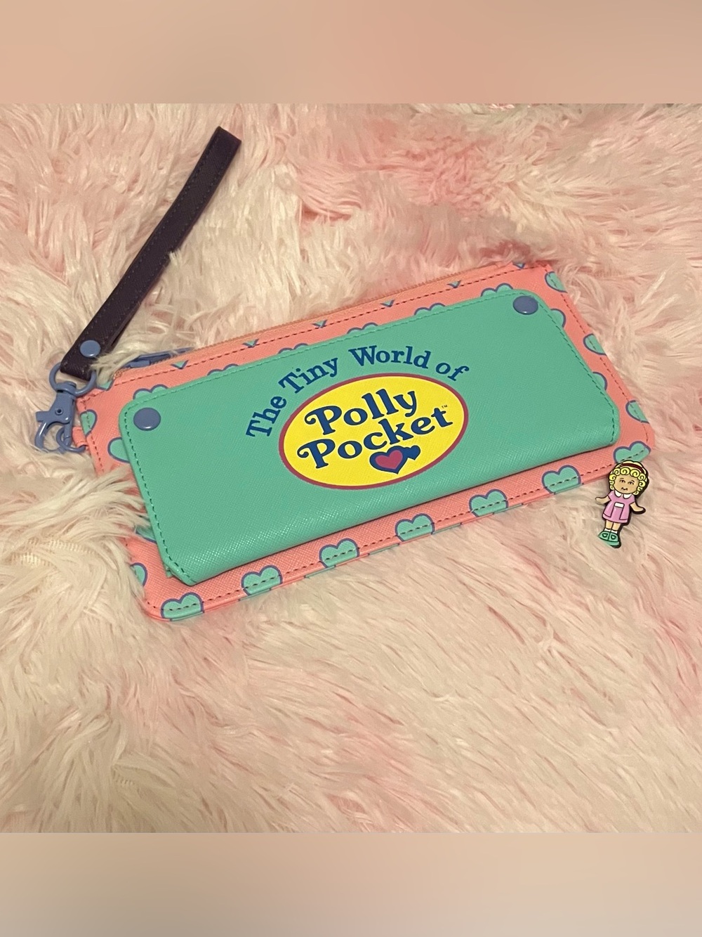 Polly Pocket Heart Wristlet Wallet and Pin